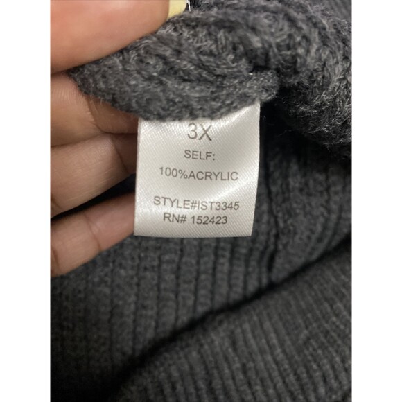 Fashion Nova Make Me Smile Women’s Gray Heavy Knit Long Sleeve Sweater Set 3X - Picture 5 of 6